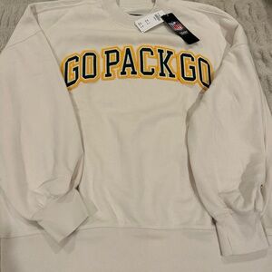 NFL Cream 'GO PACK GO' Men's Crewneck Sweater